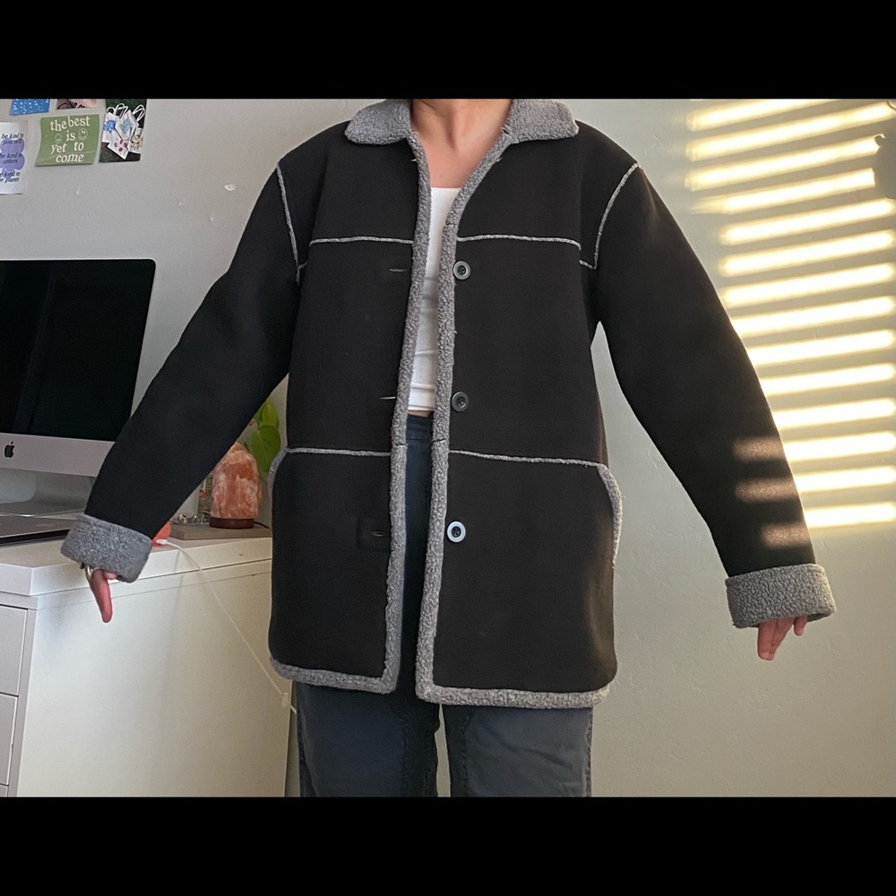 Black Sherpa lined coat